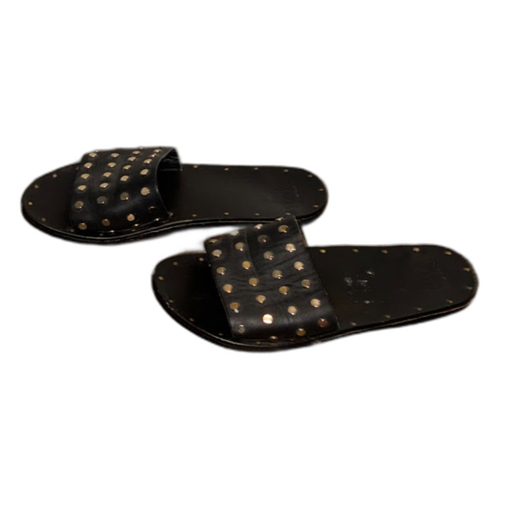 Beek by Two Birds Black Studded Slide Sandals Women’s Leather Slip-On Size 39 - Picture 4 of 6